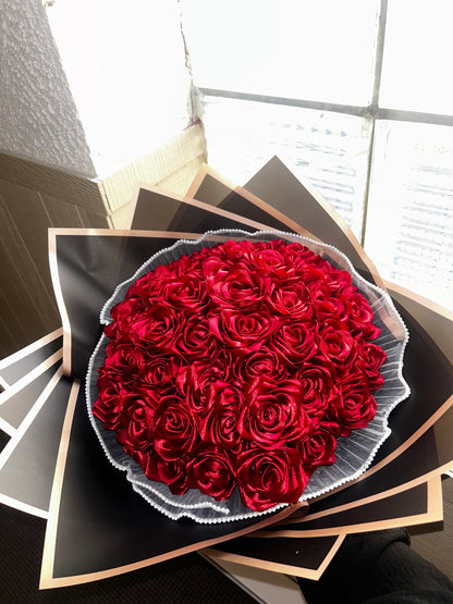Bouquet de 50 roses Satin